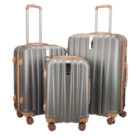 Ensemble de bagages de voyage d'affaires personnalisé en ABS et polyester, 3 pièces, avec serrure TSA et roulettes - valise en gros