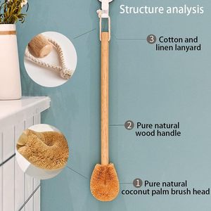 Cepillo de Inodoro con Cabezal de Fibra de Coco Natural CF, Mango de Madera de Haya, Resistente, Limpieza Profunda, Ecológico, para Baño - Product Image 4