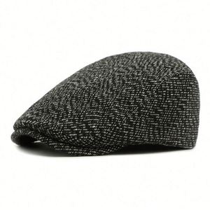 Unisex Retro <b>Flat</b> Top Ivy Hat Thick Warm Striped <b>Cap</b> for Adults for Casual & Sports for Leisure Travel & Outdoor - Product Image 6