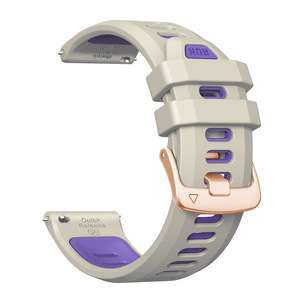 Bracelet de montre intelligente sport en silicone bicolore à barre à ressort de 20 mm pour <span class=keywords><strong>Garmin</strong></span> 165 <span class=keywords><strong>55</strong></span> 245 Forerunner70/170 pour femmes - Product Image 3