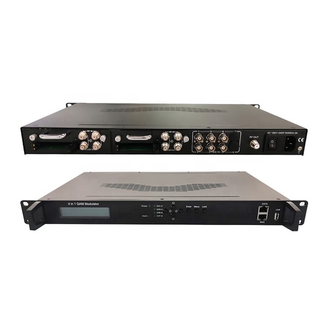 CATV Headend 4tuner IRD with CI Slot Mux Scrambler Modulator with IP and RF Output 4in1 DVB-C Modulator