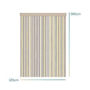 Rideau anti-mouches 125x240 cm avec franges en cordon tressé couleur or - Product Image 2