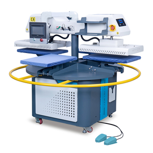 Máquina de Transferencia de Calor por Sublimación Automática con Láseres, Tipo Carrusel de Cuatro Estaciones, con 2 Cabezales de Calentamiento Rotatorios Automáticos para Impresión de Camisetas - Product Image 4