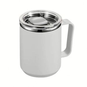 แก้วกาแฟสแตนเลสมีหูจับพร้อมฝาปิดสำหรับกาแฟ ชา สำนักงาน ท่องเที่ยว - Product Image 6