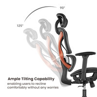 Chaise de bureau ergonomique SpineX, vente en gros OEM ODM, chaise en maille confortable à dossier haut avec appuie-tête et accoudoirs réglables pour le bureau à domicile