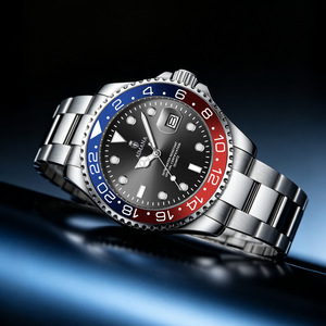 Elegante Reloj de Hombre con Esfera Luminosa de Cuarzo Rojo y Azul, Correa de Acero Inoxidable, para Deporte, Viajes, Uso Diario, Regalo para <span class=keywords><strong>Caballero</strong></span> - Product Image 4