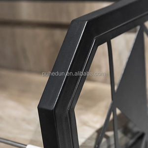 Présentoir en métal léger personnalisé avec cadre en acier, étagère d'épicerie avec panneau arrière plat en bois, étagère à vêtements de supermarché - Product Image 3