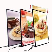 Vente en gros de boîtes à lumière LED personnalisées rectangulaires A4/A3/A2/A1, 1000 lumens, haute luminosité, en alliage d'aluminium, verre trempé, ultra-minces, pour affiches