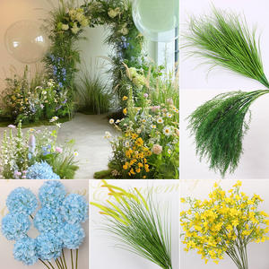 Arreglo Floral para Boda con Temática de Bosque de Flores Artificiales Estilo Monet, Tulipán Bordado, Peonía, Phalaenopsis, Planta Verde - Product Image 3