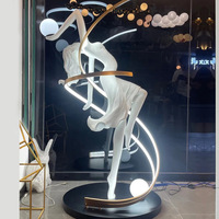 Abstrait Sculpture LED Lampadaire avec Danse Déesse Art Résine Matériel pour Home Office Hôtel Lobby Décoration Nouvelles Ventes