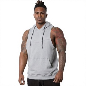 Débardeur de sport à capuche sans manches pour homme, idéal pour la gym et l'entraînement, vêtements de fitness, tenue de sport athlétique, fournisseur de logos personnalisés - Product Image 4