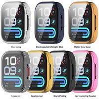Étui de montre en PC rigide électroplaqué pour Redmi Watch 6 Lite, protection d'écran en verre trempé intégrée, tactile sensible