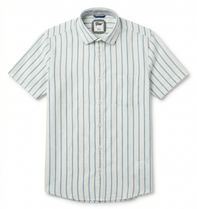 Premium Men Linen Striped Shirt Slim Fit Casual Breathable Summer Wear Export Quality Bulk Supplier - Product Image 1