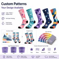 Chaussettes longues de sport personnalisées OEM, sans couture, respirantes, à séchage rapide, absorbant la transpiration, résistantes aux déchirures, imprimées numériquement, pour l'automne