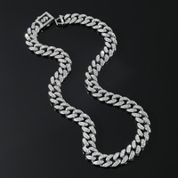 Vente chaude Conception Unique US Dollar Signe Boucle Hommes Hip Hop Cubain Lien Chaîne Plaqué Or Strass Miami Cubain Collier