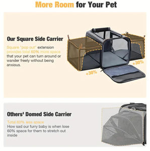 एयरलाइन ने पर्यावरण के अनुकूल ऑक्सबफोर्ड कपड़े कैट कुत्ते स्टलर व्हील को विस्तार से छोटे के लिए विस्तार से रोलिंग पालतू जानवर को मजबूत करने के लिए - Product Image 3