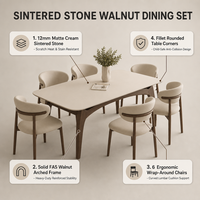 Ensemble de table à manger en bois massif de style nordique moderne pour restaurant ou salle à manger à domicile