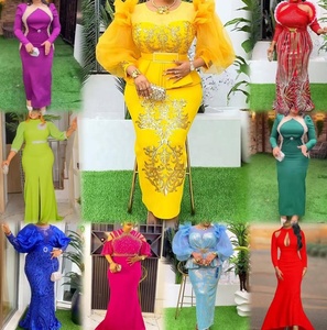 Robe florale imprimée à manches longues <span class=keywords><strong>et</strong></span> <span class=keywords><strong>taille</strong></span> haute, nouvelle collection, prix de gros, vêtements africains pour femmes, grandes tailles - Product Image 4