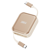 Câble de charge rapide PD 240W rétractable Type C vers Type C, 1M, longueur réglable sur 3 niveaux pour téléphone, ordinateur portable, tablette