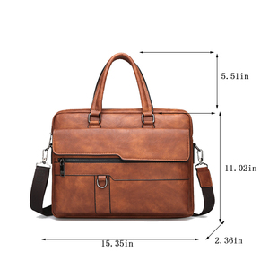 <span class=keywords><strong>Borsa</strong></span> a tracolla da uomo Casual in pelle da 14 pollici per Laptop alla moda in pelle PU con tracolla orizzontale - Product Image 2