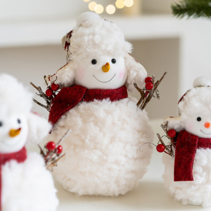 Décoration de Noël, poupée bonhomme de neige en peluche tricotée, ornement de table pour la décoration de Noël, cadeaux pour enfants du Nouvel An - Product Image 4