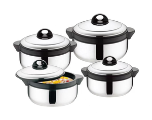 Ensemble de <span class=keywords><strong>casseroles</strong></span> à double paroi en acier inoxydable de haute qualité, 4 pièces, avec double poignée, compatible gaz et <span class=keywords><strong>induction</strong></span>, design moderne pour - Product Image 1