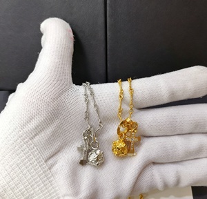 Collier pendentif croix CH Chrome Hearts en zircon pour hommes et femmes, plaqué or et <span class=keywords><strong>argent</strong></span>, chaîne tendance en alliage de cuivre, cadeau vintage - Product Image 4