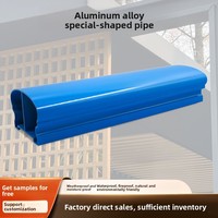 Partisi Tabung Aluminium Persegi Seri 6000 dengan Pelat Gelombang Biru untuk Dekorasi Dinding Latar Belakang