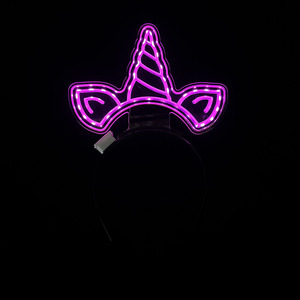 Bandeau <span class=keywords><strong>licorne</strong></span> lumineux à LED en plastique imperméable à l'eau Fournitures de fête Enfants Adultes Décoration de vacances Flash Accessoires de couvre-chef - Product Image 6