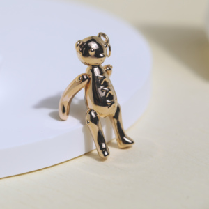 Großhandel Niedliche Cartoon-Tierpuppe Bär 18k Echtgold-Anhänger Halskette für Mädchen Schmuck Halskette Gold Modeschmuck - Product Image 3