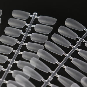 Faux ongles transparents et Semi glacés, noirs, à couverture complète, en acrylique, artificiels, à pression, Capsule américaine, 240 pièces/boîte - Product Image 3