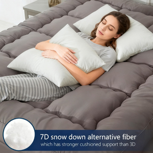 <span class=keywords><strong>Sur</strong></span>-<span class=keywords><strong>matelas</strong></span> en fibre de microfibre matelassé de couleur unie épaissie pour hôtels et maisons Literie douce et moelleuse Taille personnalisée - Product Image 2