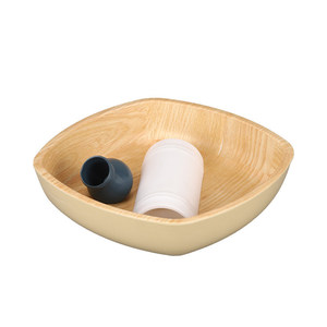 Olla caliente estilo montaña salvaje con plato de dragón colgante de menta, cuenco cuadrado con imitación de veta de madera, vajilla creativa y única. - Product Image 5