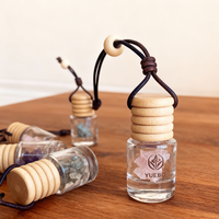 Bouteille diffuseur de parfum pour voiture en verre carré vide avec bouchon à vis 10 ml et 8 ml, design miroir en pierre parfumée suspendue