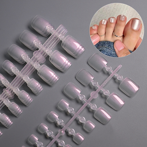 120 <span class=keywords><strong>Uñas</strong></span> Postizas de Color Rosa Perlado, Brillantes, con Efecto Ojo de Gato, <span class=keywords><strong>Uñas</strong></span> Postizas Desmontables y Elegantes - Product Image 3