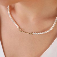 Collier personnalisé avec nom en acier inoxydable EManco, micro-incrusté de zircon, collier avec nom personnalisé, dropshipping