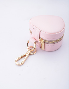 Cute Girls Small <strong>Heart</strong>-<strong>Shaped</strong> Portable <strong>Jewelry</strong> Storage <strong>Box</strong> Simple Hanging Design for Necklaces and Rings Organizer Storage Case - Product Image 4