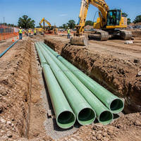 Tubería de FRP Pultruida Duradera de Alta Resistencia, Tubería Reforzada con Fibra de Vidrio, Mejor Precio de Tubería GRP para Drenaje de Aguas Residuales