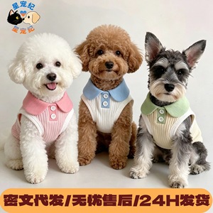 [618] Camiseta Polo a Rayas para Perros y Gatos - Dropshipping Disponible para Bichón Frisé, Teddy Bear y Perros Pequeños - Estilo Veraniego - Product Image 3