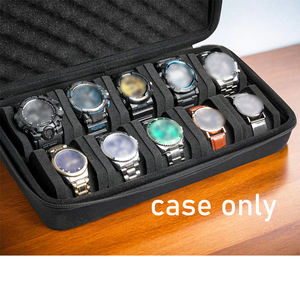 Étui de voyage pour montre portable à 10 fentes-Boîte de rangement rigide avec compartiments sécurisés pour montres jusqu'à 55mm-Étui uniquement - Product Image 3