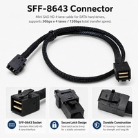 Cable de servidor SAS HBA, interfaz SFF-8643, velocidad de datos de 12 Gbps, doble blindaje, antiinterferencias, matriz de unidades de disco duro