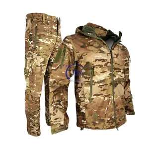 Men Warm Tactical Sport Fleece Hoodie Jacket Shark Skin Soft Shell Submachine Suit