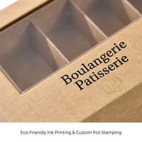 Boîte cadeau haut de gamme pour biscuits, nougats et pâtisseries, avec couvercle magnétique à ouverture transparente personnalisée en carton