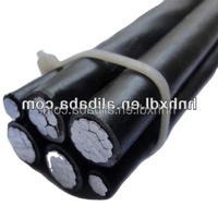 Aislamiento XLPE de bajo voltaje Cable de Paquete Aéreo Cable de caída de servicio Cable aéreo ABC con núcleo ACSR Messenger