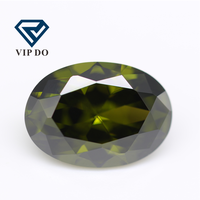 Échantillon gratuit de pierres précieuses 5A grade 2x3mm-15x20mm, taille ovale péridot/d-péridot, zircone cubique, pierres précieuses synthétiques à facettes de coupe ovale CZ