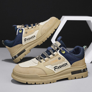 Mens <b>Waterproof</b> and Anti Slip Sports Height Increasing Board <b>Shoes</b> Casual Work and Labor Protection Retro Lace up Trendy <b>Shoes</b> - Product Image 3