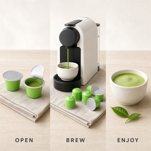 แคปซูลมัทฉะระดับพรีเมียมสำหรับเครื่องชงกาแฟเนสเพรสโซ ออร์แกนิคเพื่อสุขภาพ ชาเขียว ผลิตจำนวนมาก - Product Image 4