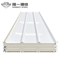 Panneau d'isolation thermique en PU, panneau mural sandwich ignifuge pour revêtement mural extérieur et bâtiments en acier