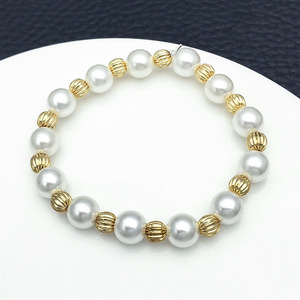 Entretoises de perles citrouille or et argent 8 mm, accessoires de bijoux DIY, forme ronde pour projets créatifs - Product Image 2