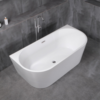 Baignoire ovale autoportante de luxe moderne en acrylique MW-817, design écologique, fonction de trempage, combo massage et drain, pour villas
